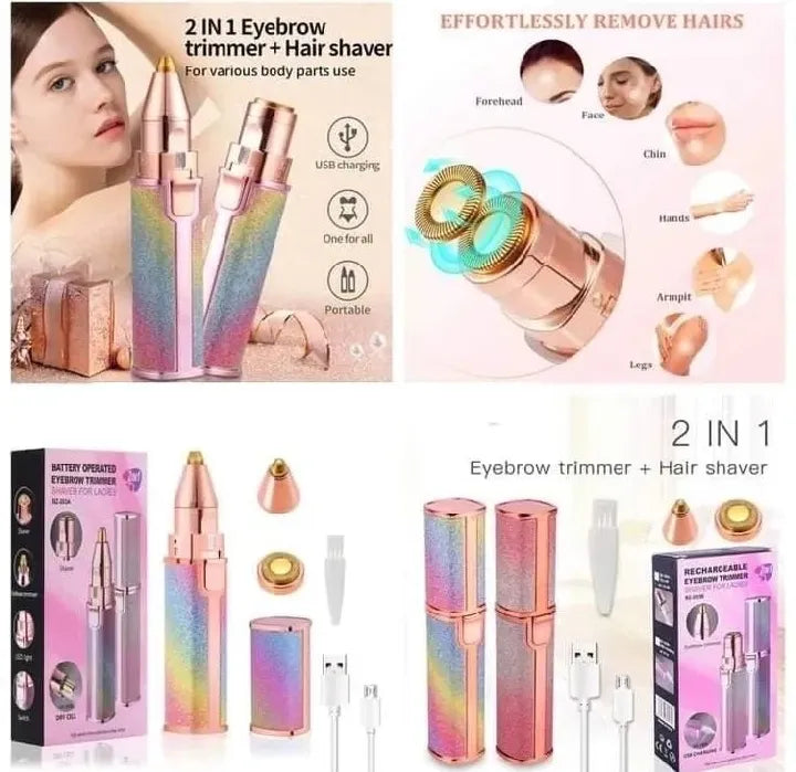 2-in-1 Facial Hair Remover & Eyebrow Trimmer